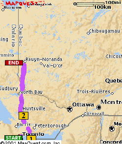 main map of the second day's route